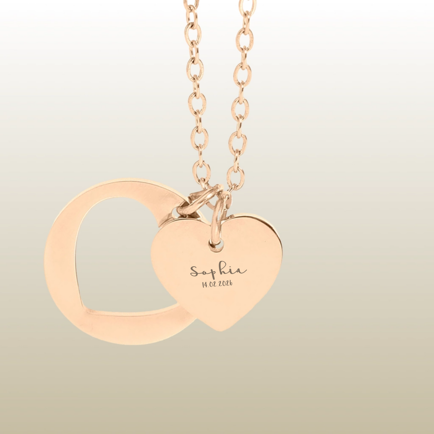 HERZ-KETTE CUTOUT graviert mit Namen
