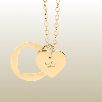 HERZ-KETTE CUTOUT graviert mit Namen