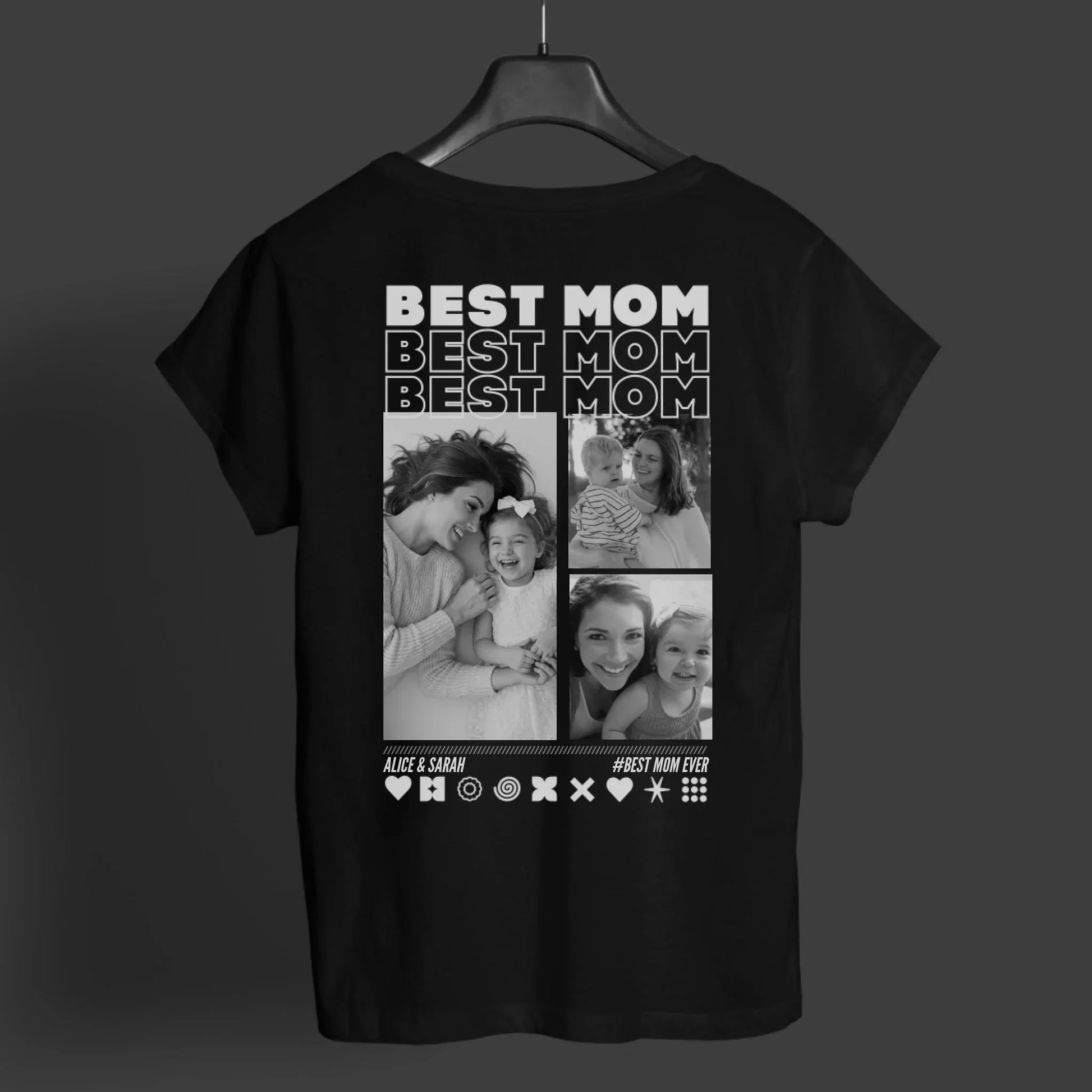 Best Mom T-Shirt von UrbanWarriorStore, personalisiertes Mama-Shirt mit Fotocollage und Namen.