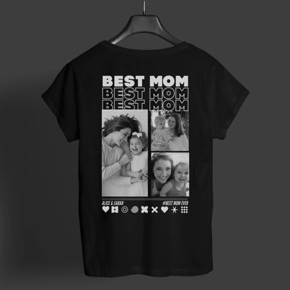 Best Mom T-Shirt von UrbanWarriorStore, personalisiertes Mama-Shirt mit Fotocollage und Namen.