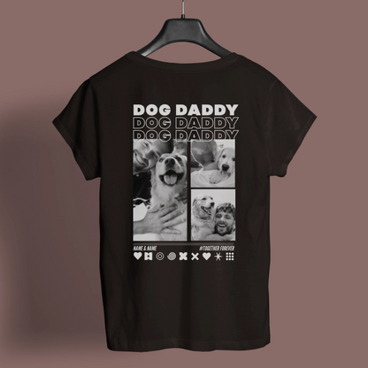 Dog Daddy T-Shirt mit personalisierbarem Motiv, Hund und Besitzer, UrbanWarriorStore Geschenkidee