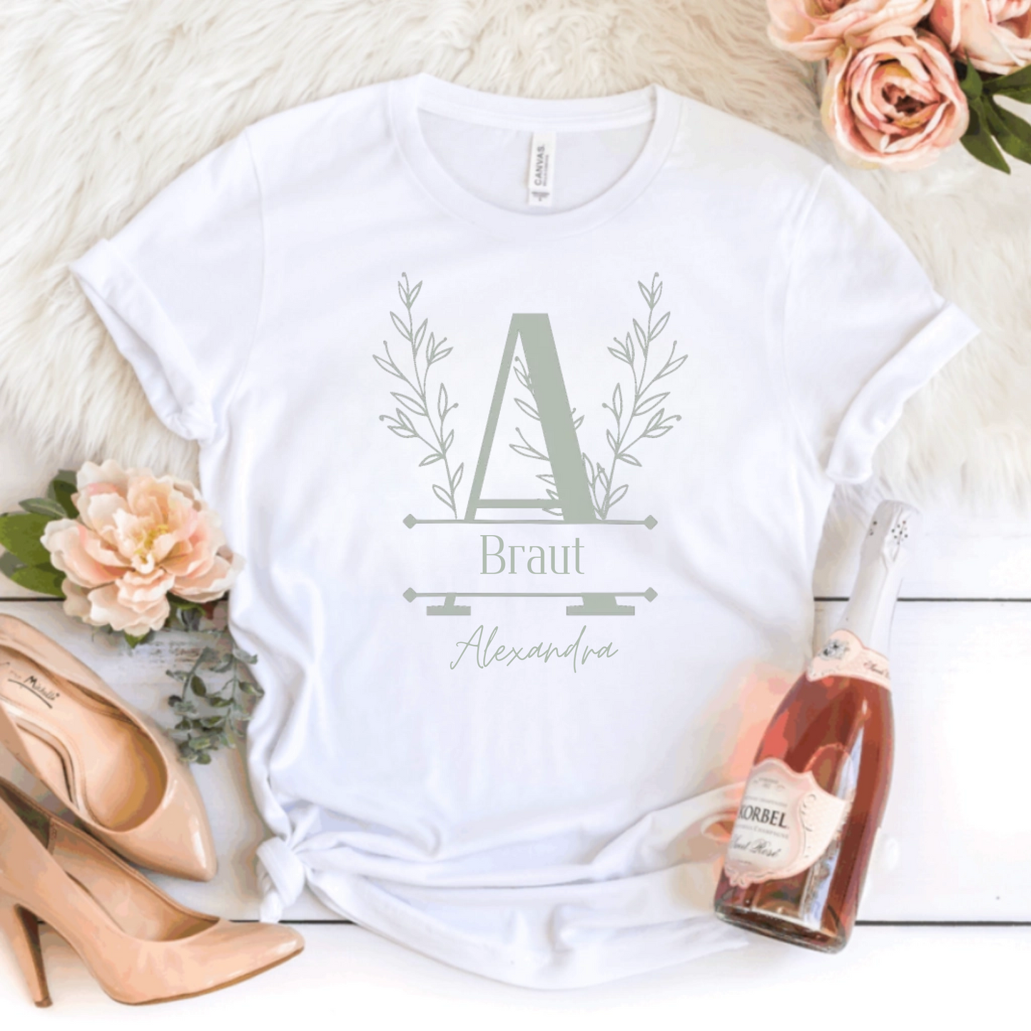 BRIDE T-Shirt FLORAL LETTERS