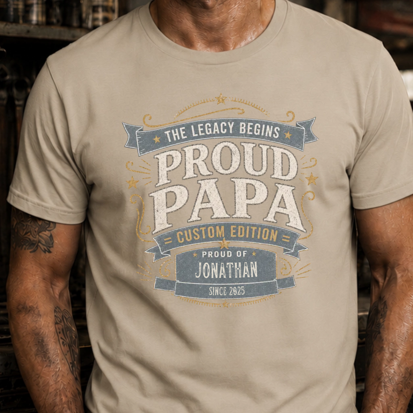 PAPA T-Shirt PROUD PAPA VINTAGE