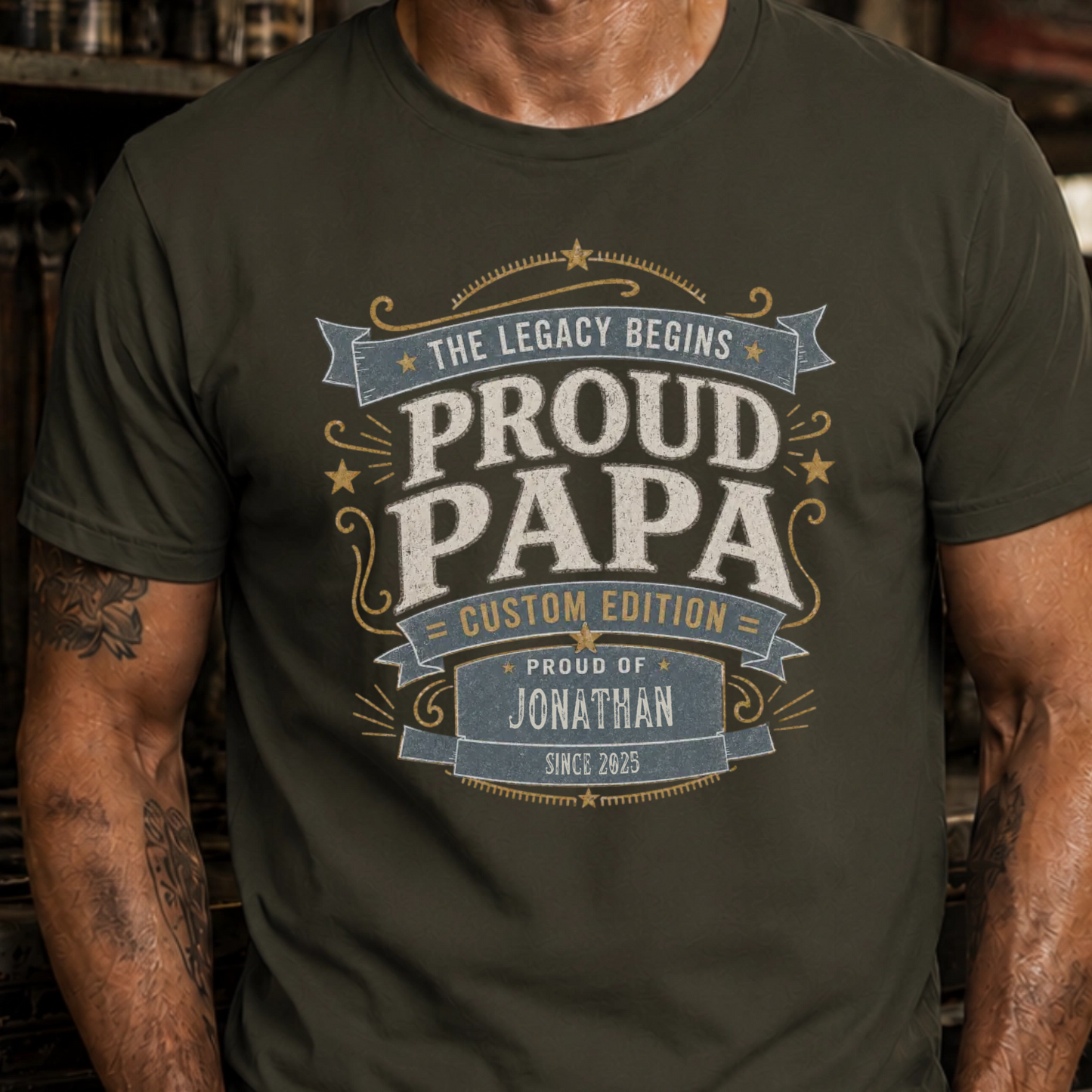 PAPA T-Shirt PROUD PAPA VINTAGE
