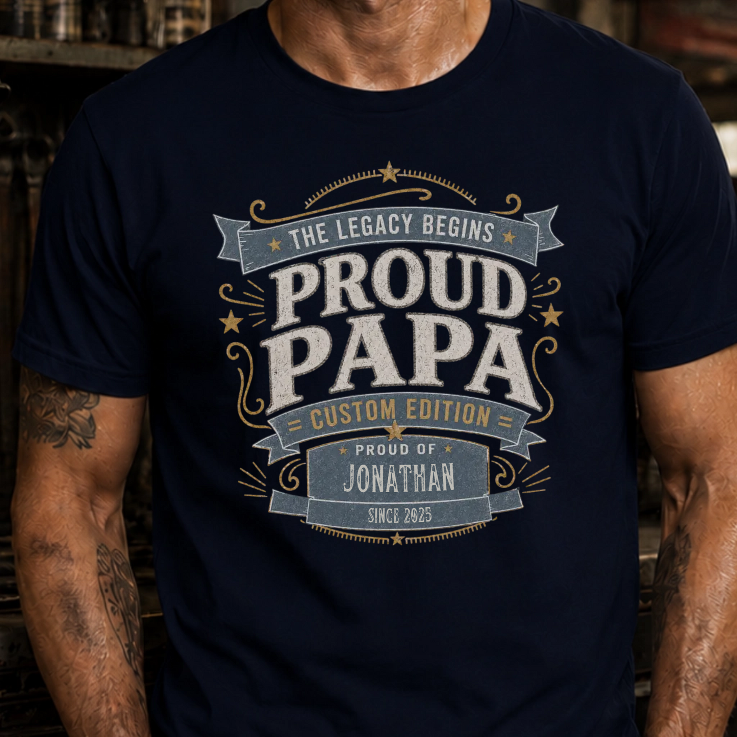 PAPA T-Shirt PROUD PAPA VINTAGE