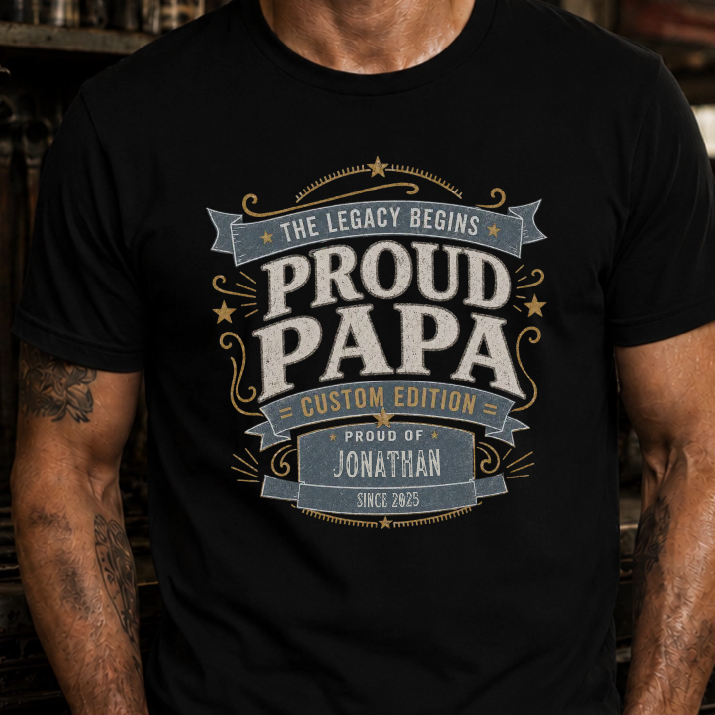 PAPA T-Shirt PROUD PAPA VINTAGE