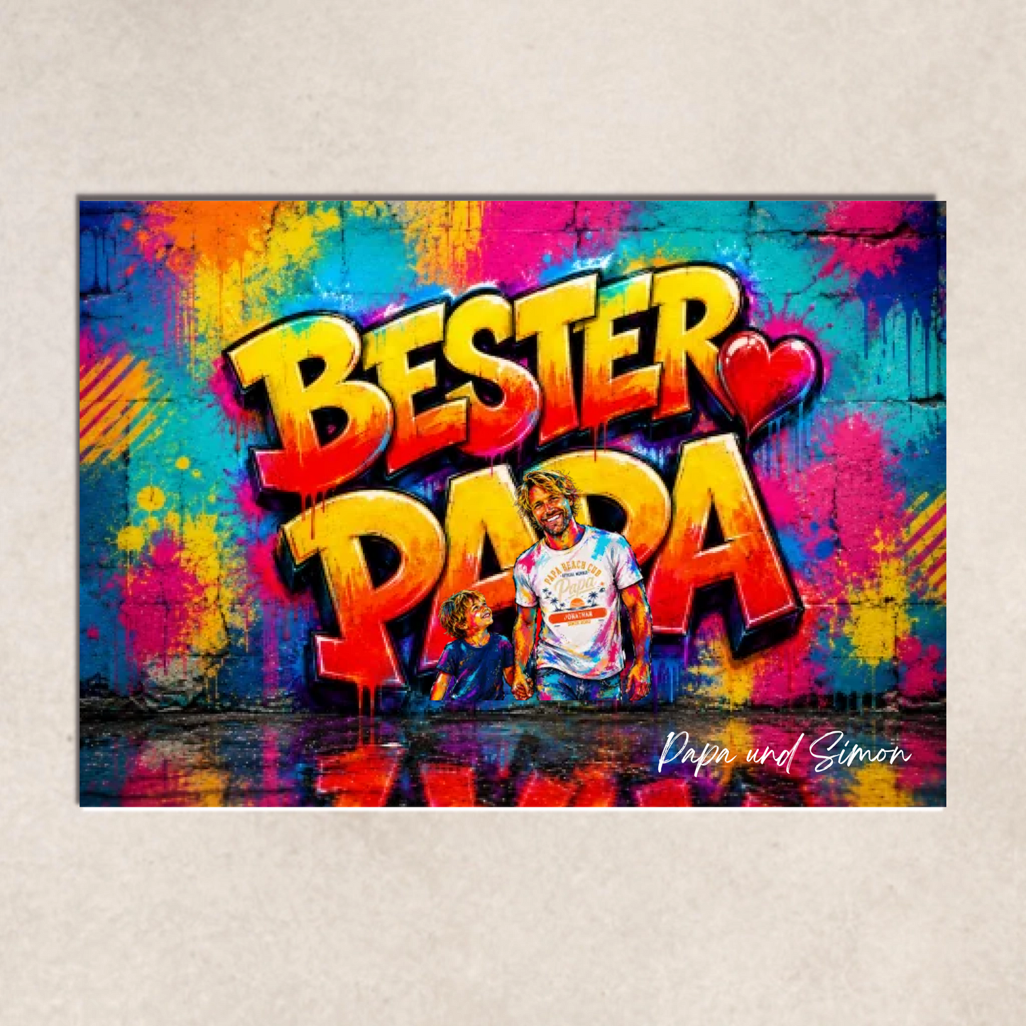 GRAFFITI-POSTER PAPA mit Bild personalisiert