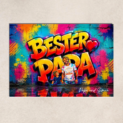 GRAFFITI-POSTER PAPA mit Bild personalisiert