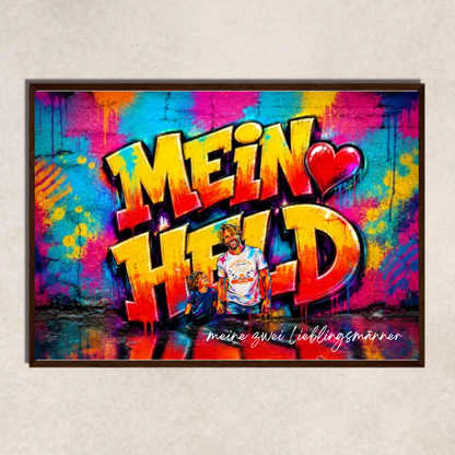 GRAFFITI-POSTER PAPA mit Bild personalisiert