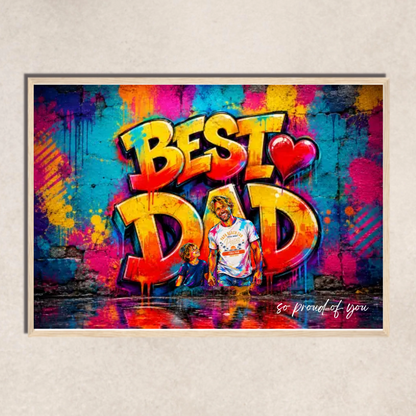GRAFFITI-POSTER PAPA mit Bild personalisiert