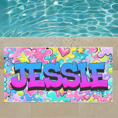 Badetuch GRAFFITI-STYLE mit Name personalisiert