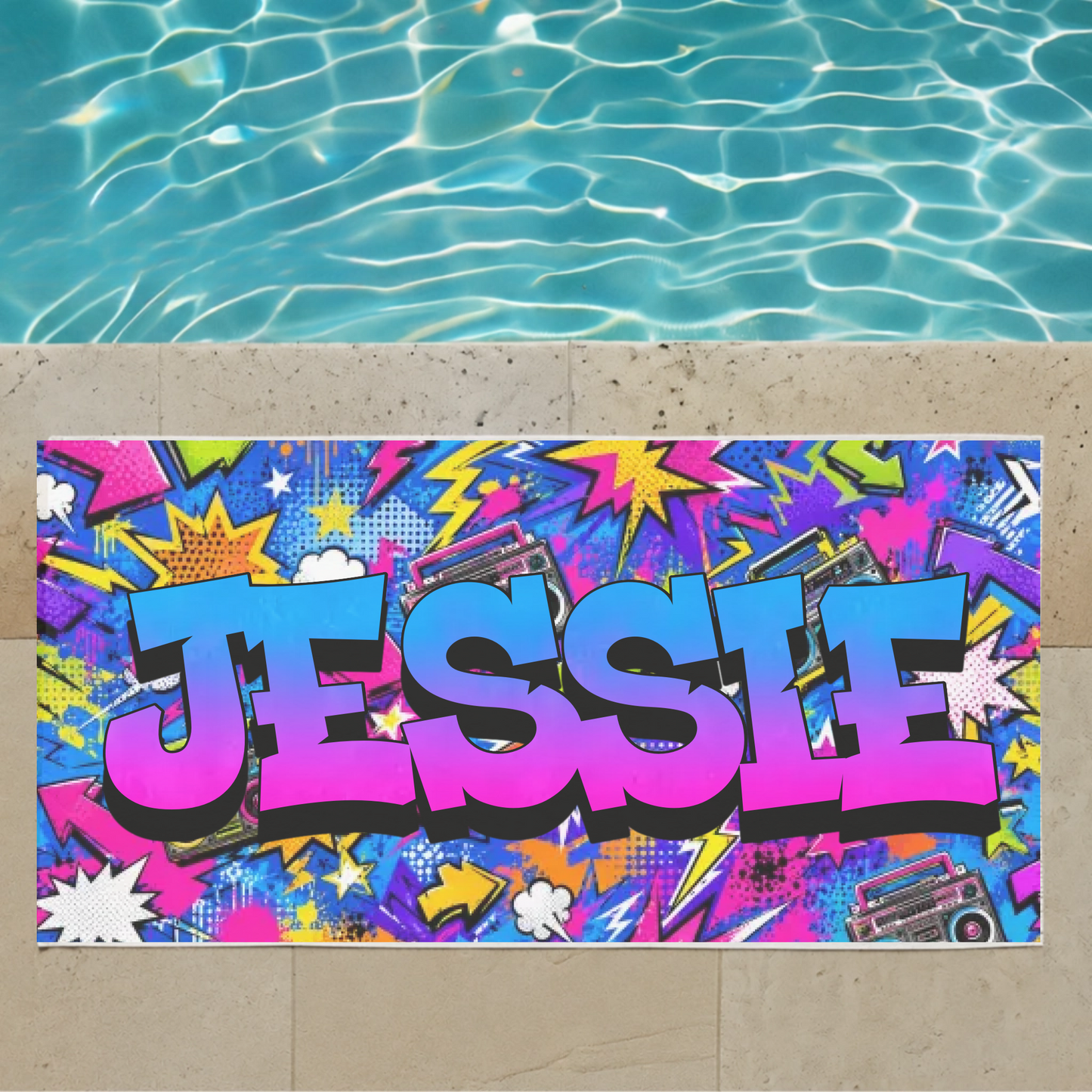 Badetuch GRAFFITI-STYLE mit Name personalisiert