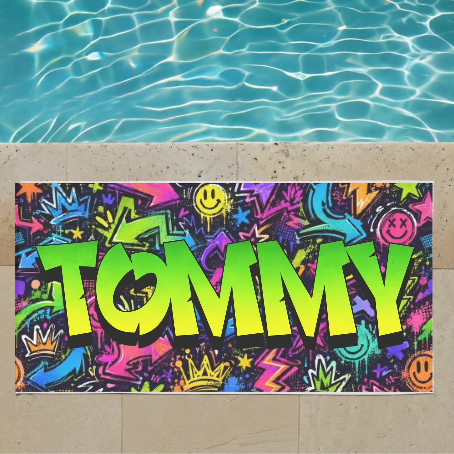 Badetuch GRAFFITI-STYLE mit Name personalisiert
