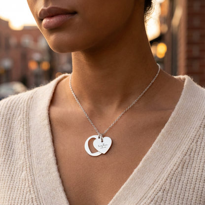 HERZ-KETTE CUTOUT graviert mit Namen