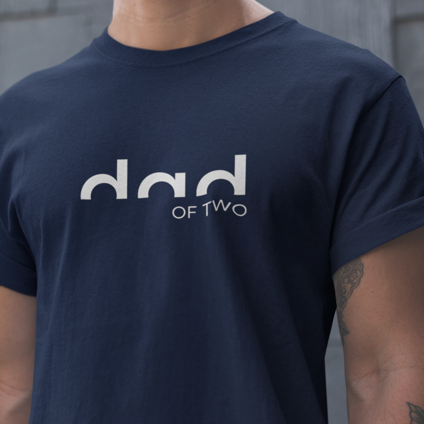 PAPA T-Shirt DAD OF TWO Rundhals personalisiert