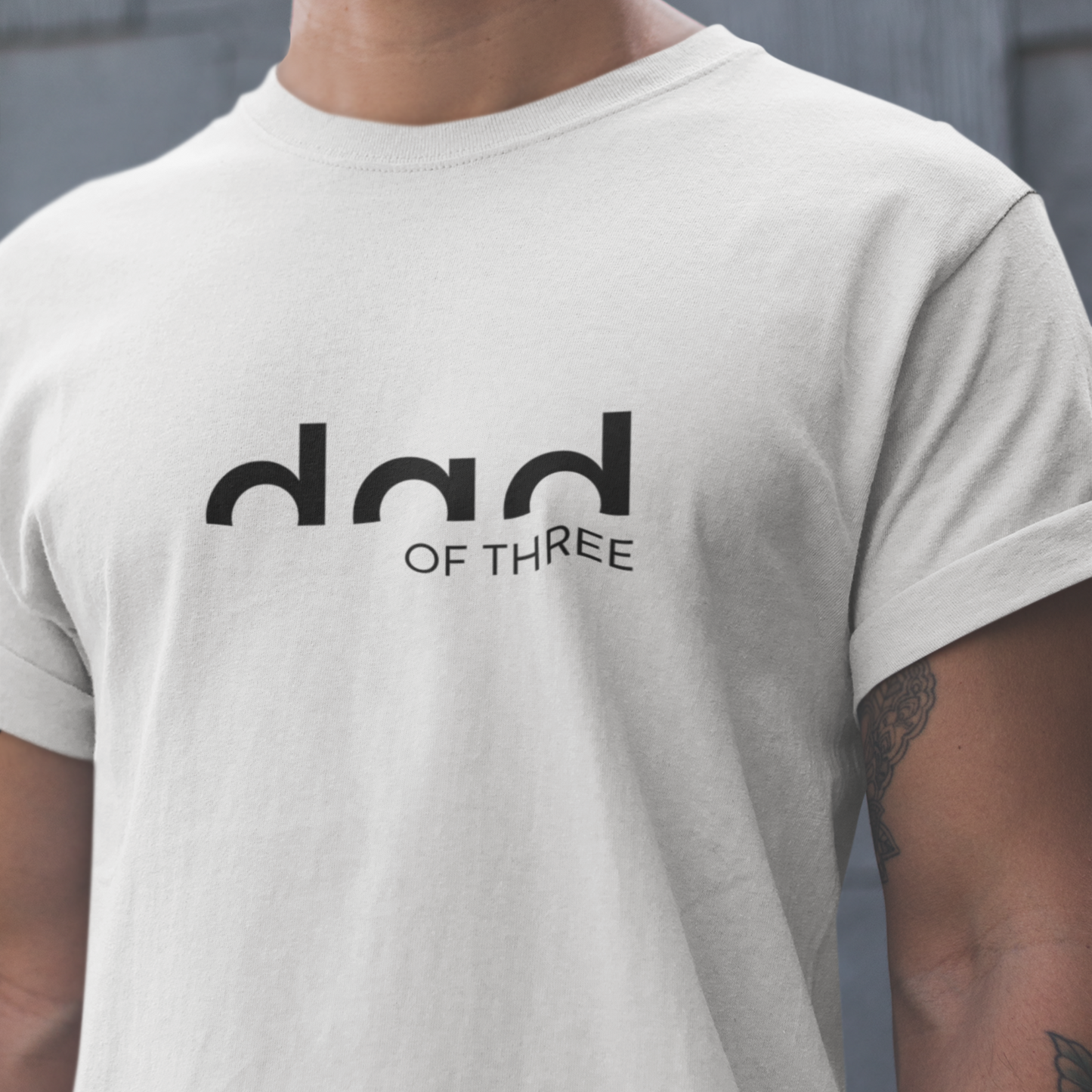 PAPA T-Shirt DAD OF TWO Rundhals personalisiert