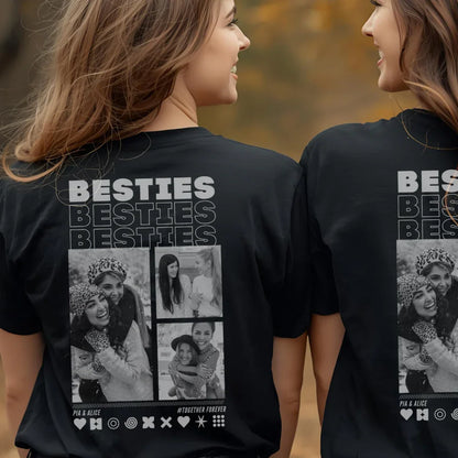 BESTIES T-Shirt mit Euren Fotos Rundhals personalisiert