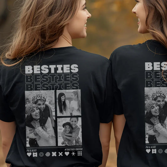 BESTIES T-Shirt mit Euren Fotos Rundhals personalisiert