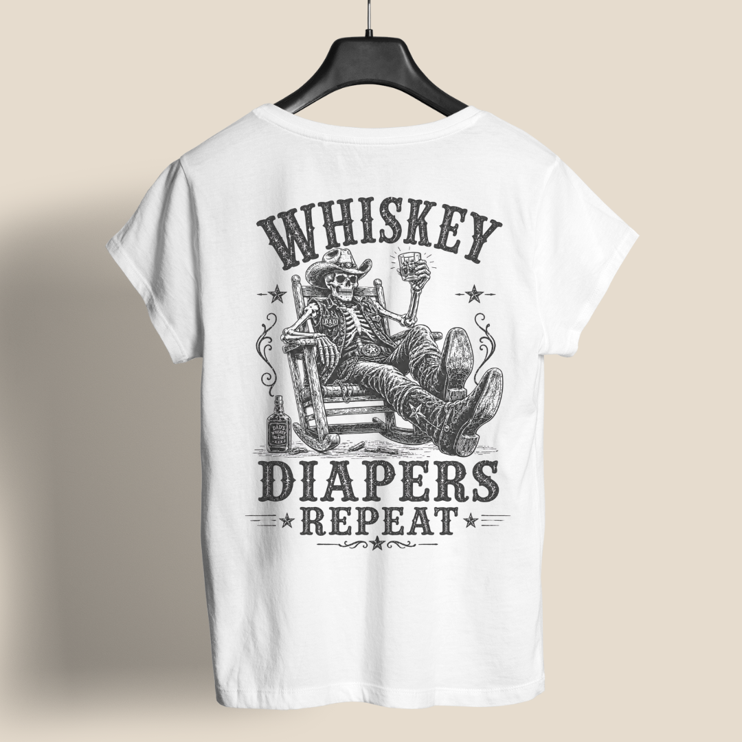 DAD T-Shirt WHISKEY, DIAPERS, REPEAT