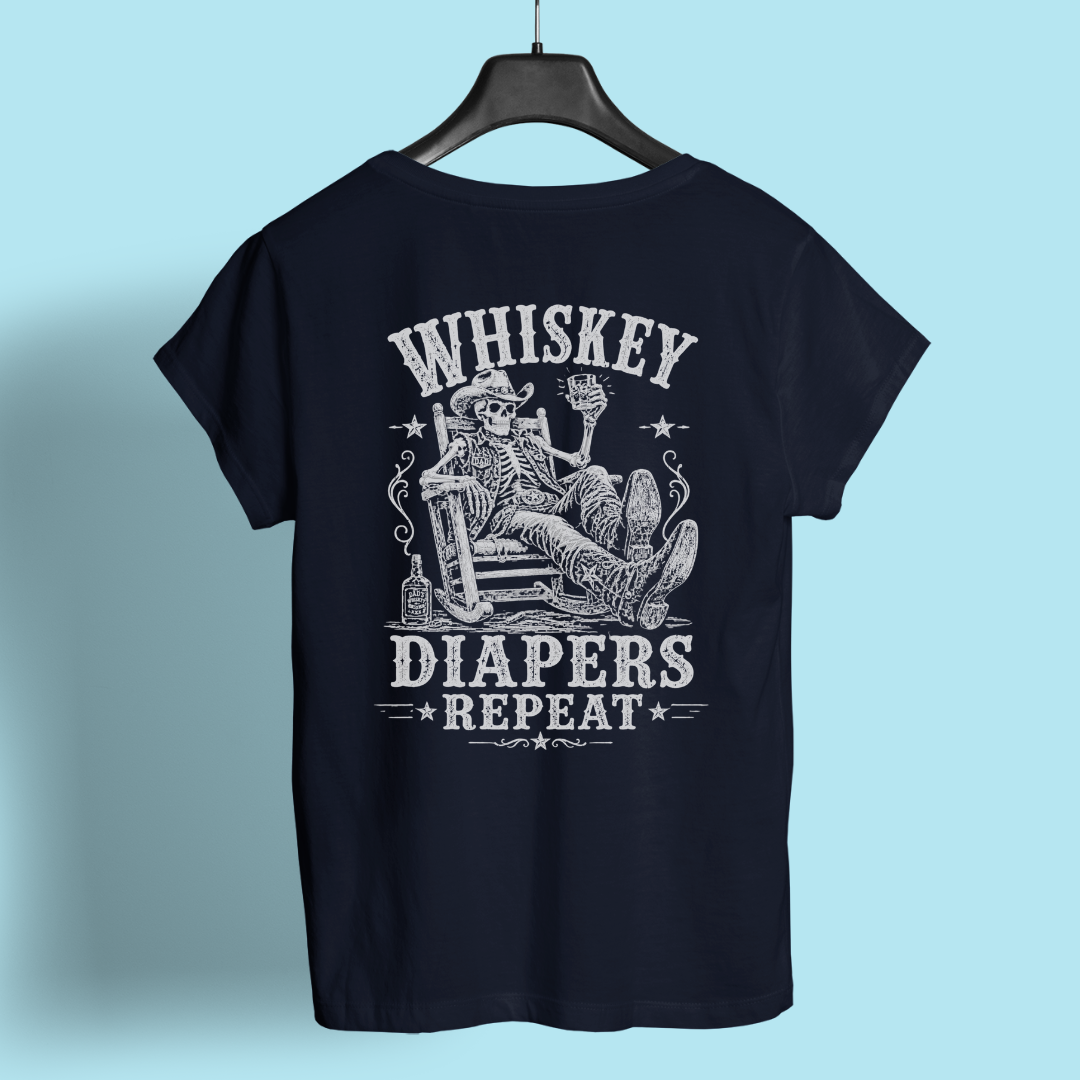 DAD T-Shirt WHISKEY, DIAPERS, REPEAT