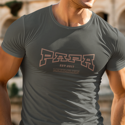 PAPA T-Shirt COLLEGE Rundhals personalisiert