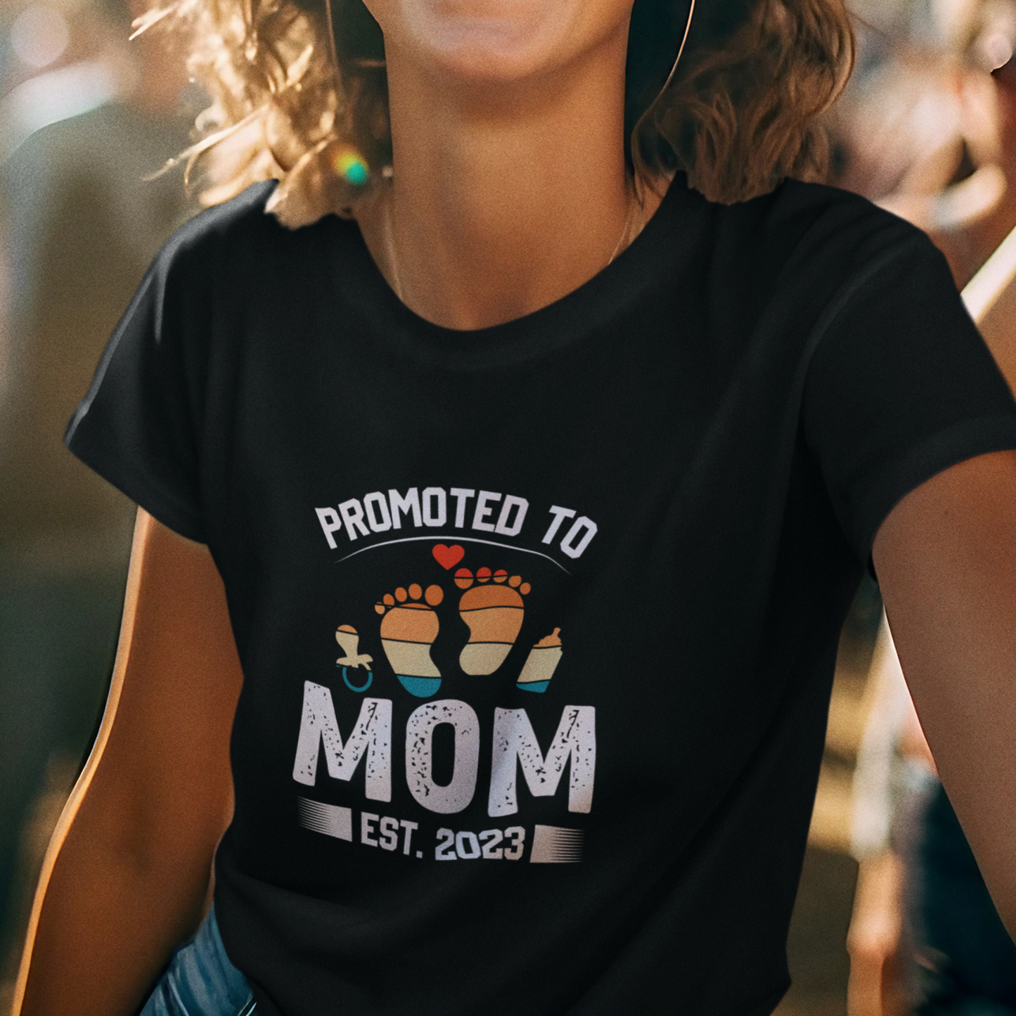 MOM T-Shirt PROMOTED Rundhals personalisiert