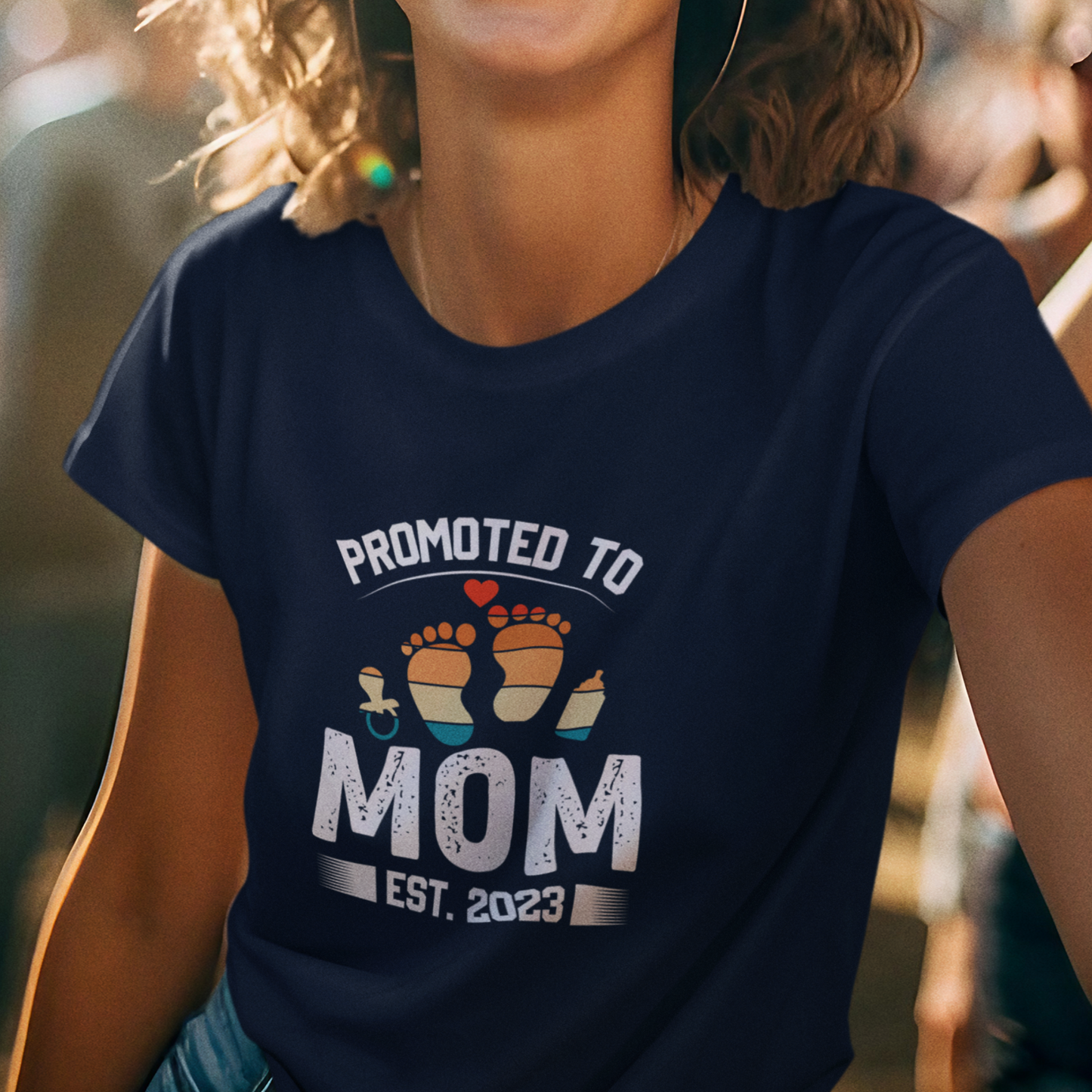 MOM T-Shirt PROMOTED Rundhals personalisiert