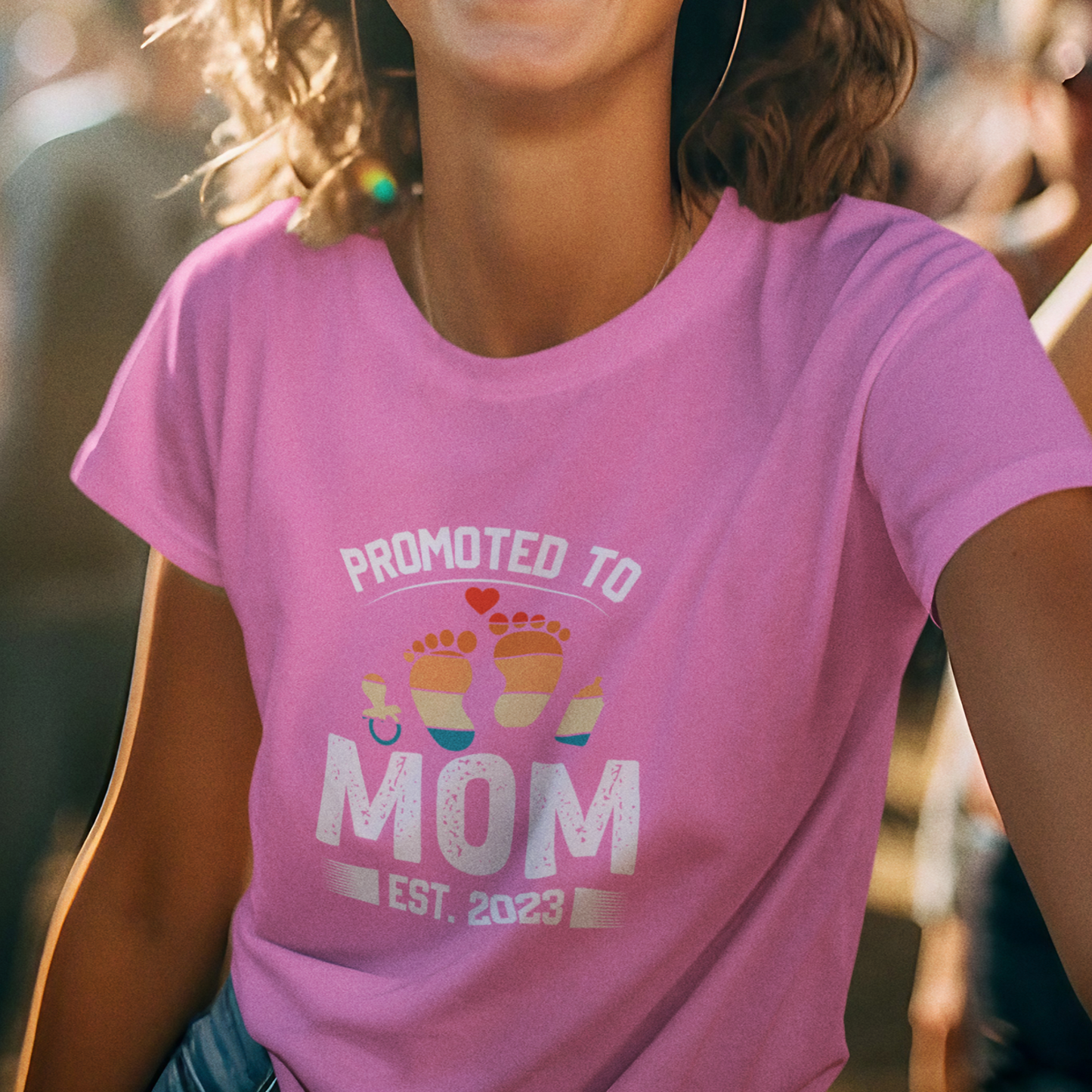 MOM T-Shirt PROMOTED Rundhals personalisiert
