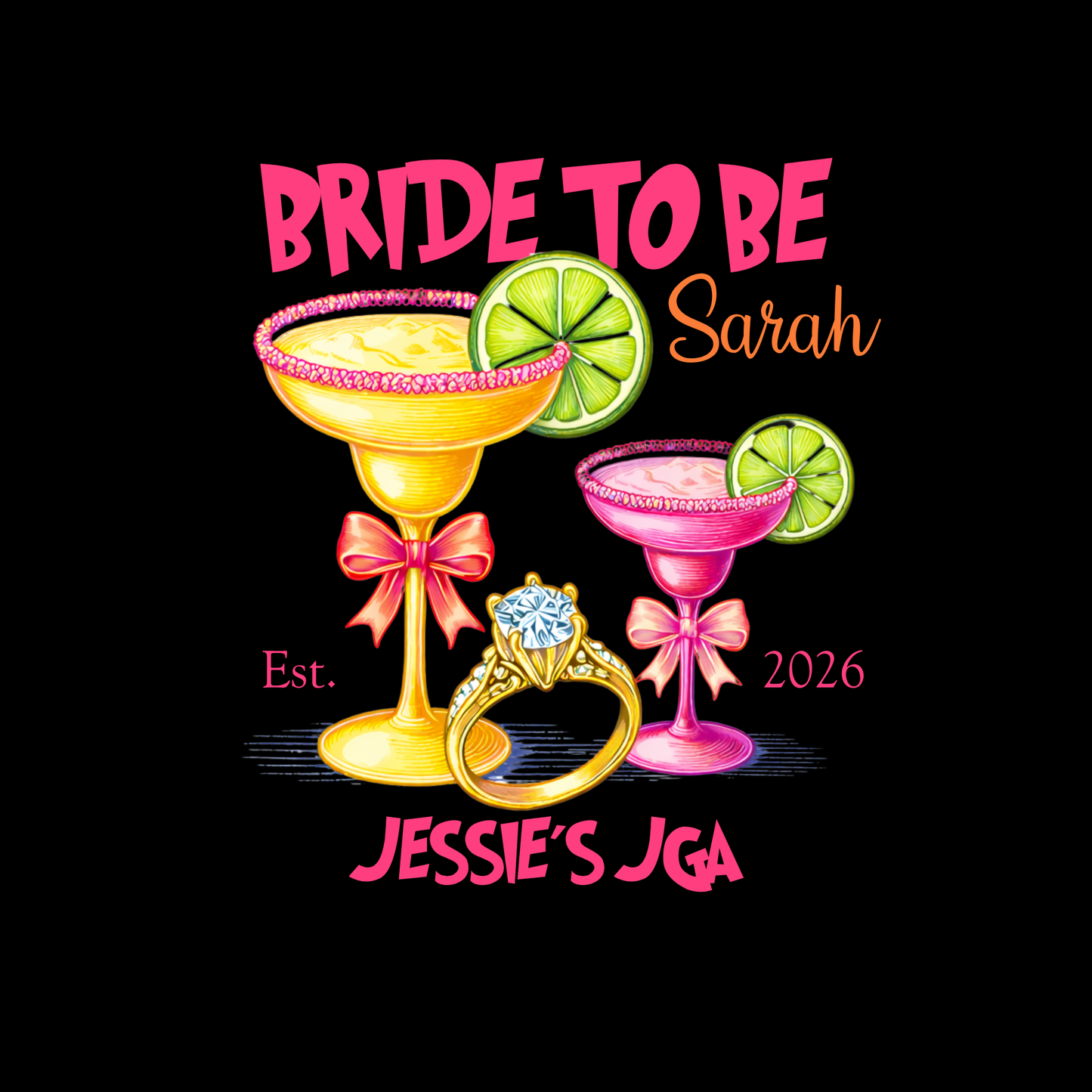 BRIDE T-Shirt TEAM BRIDE COCKTAILS 2