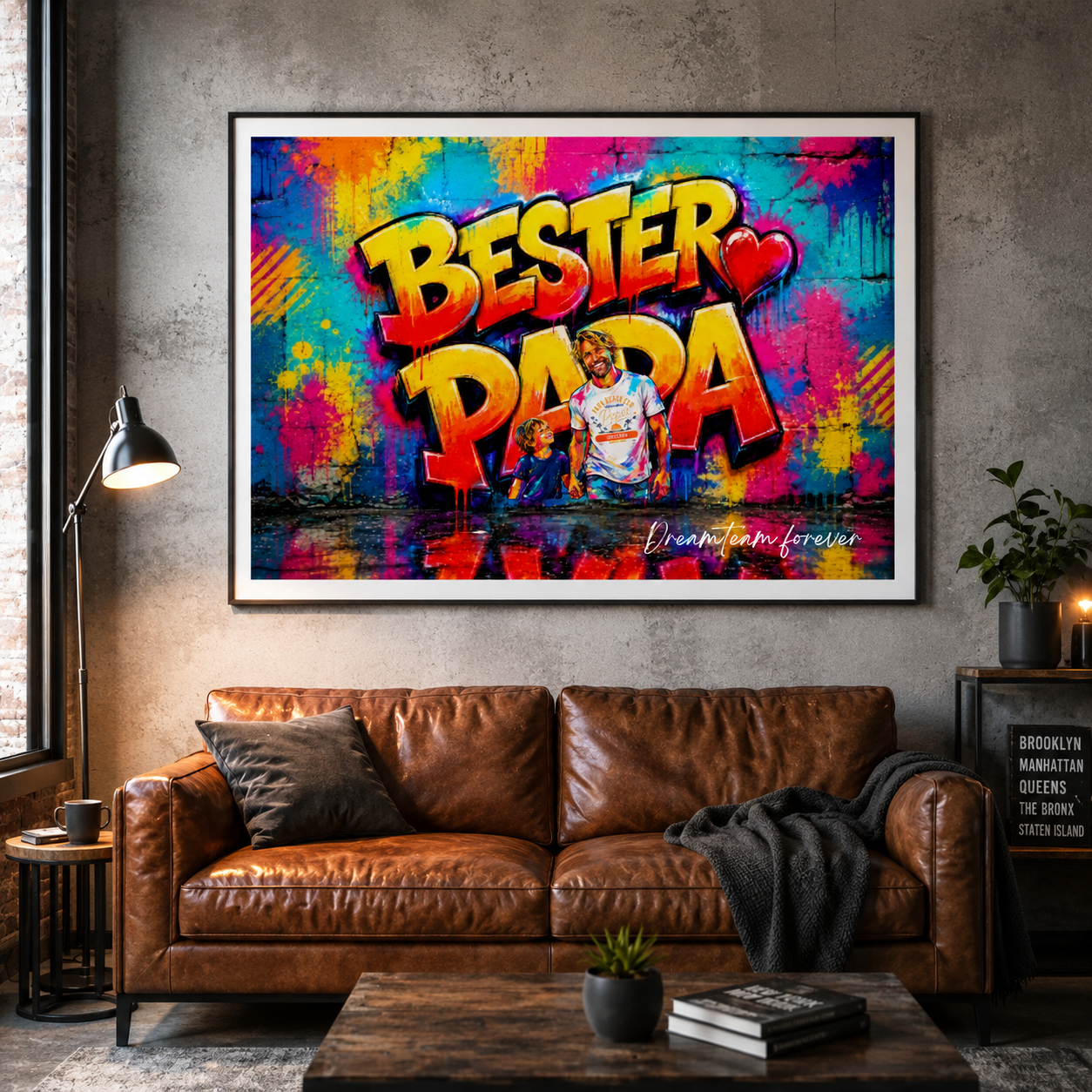 GRAFFITI-POSTER PAPA mit Bild personalisiert