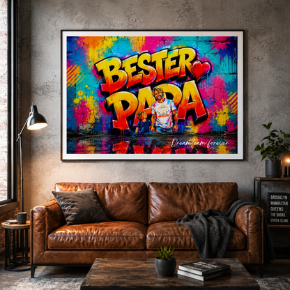 GRAFFITI-POSTER PAPA mit Bild personalisiert