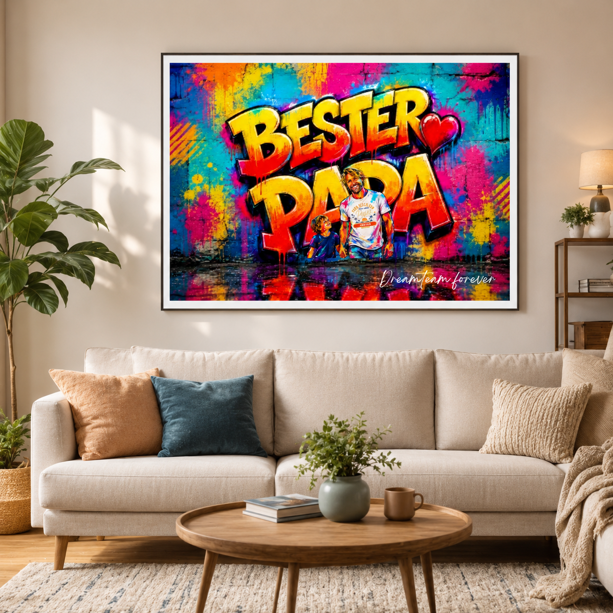 GRAFFITI-POSTER PAPA mit Bild personalisiert