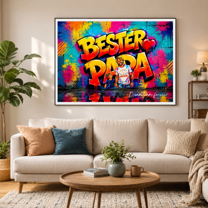 GRAFFITI-POSTER PAPA mit Bild personalisiert