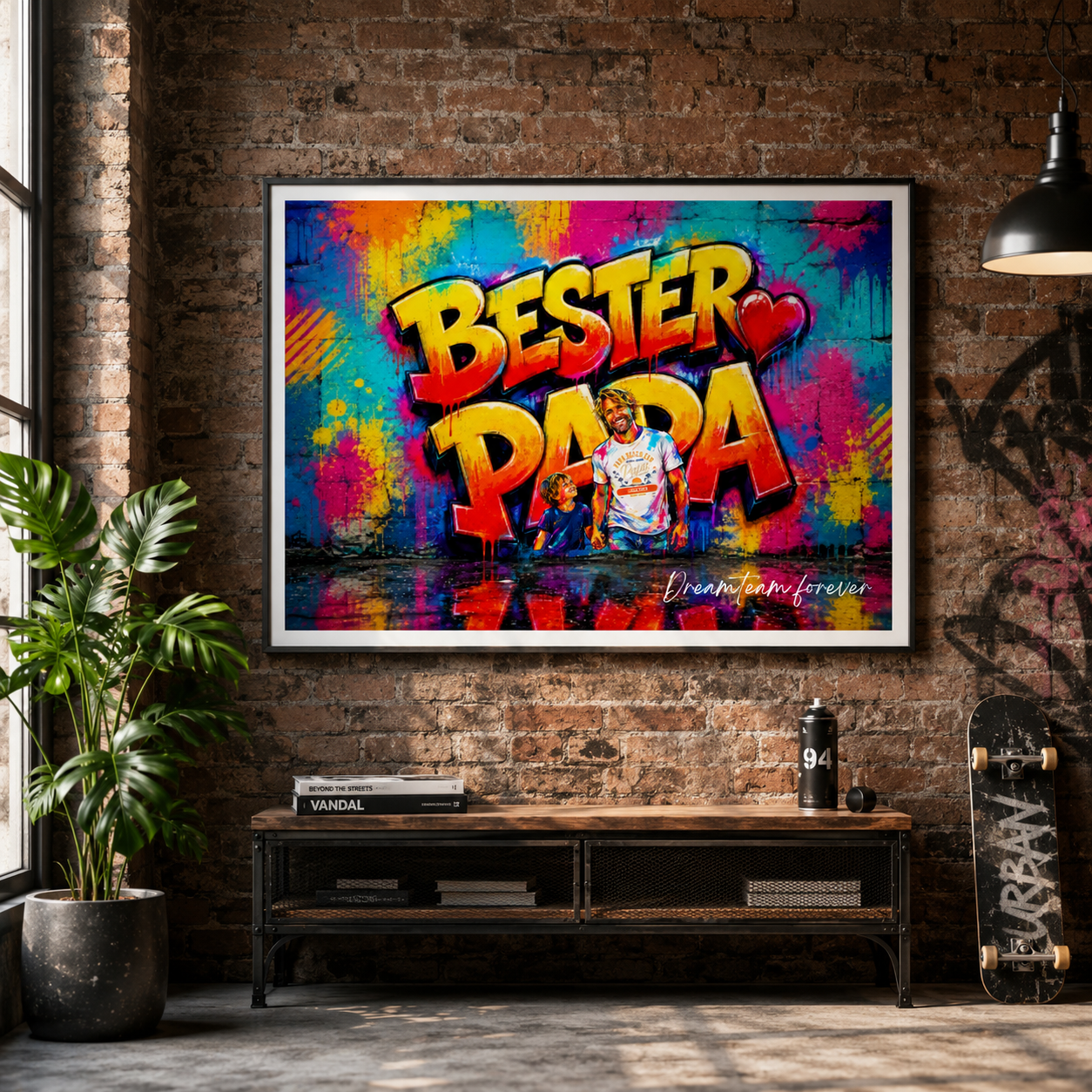 GRAFFITI-POSTER PAPA mit Bild personalisiert