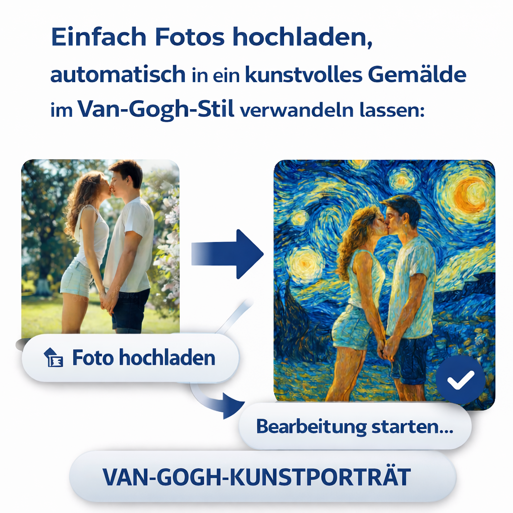 FOTO-POSTER VAN GOGH STYLE mit Deinem Bild & Slogan personalisiert