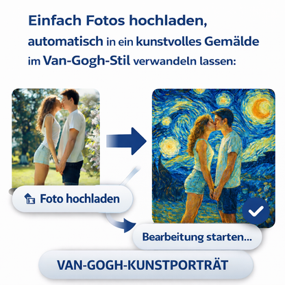 FOTO-POSTER VAN GOGH STYLE mit Deinem Bild & Slogan personalisiert