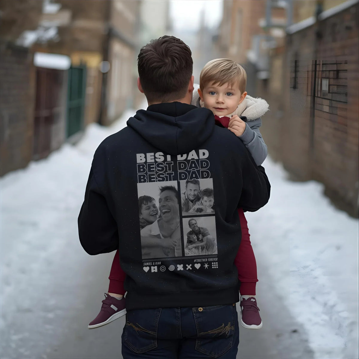 PAPA Hoodie BEST DAD mit Fotos personalisiert