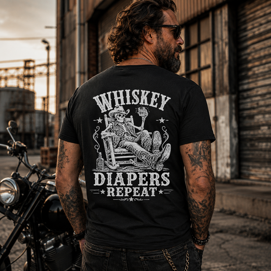 DAD T-Shirt WHISKEY, DIAPERS, REPEAT