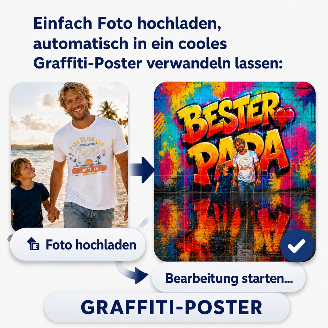 GRAFFITI-POSTER PAPA mit Bild personalisiert