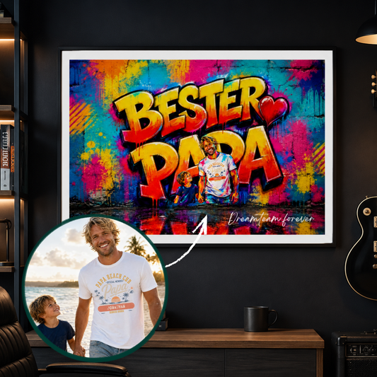 GRAFFITI-POSTER PAPA mit Bild personalisiert