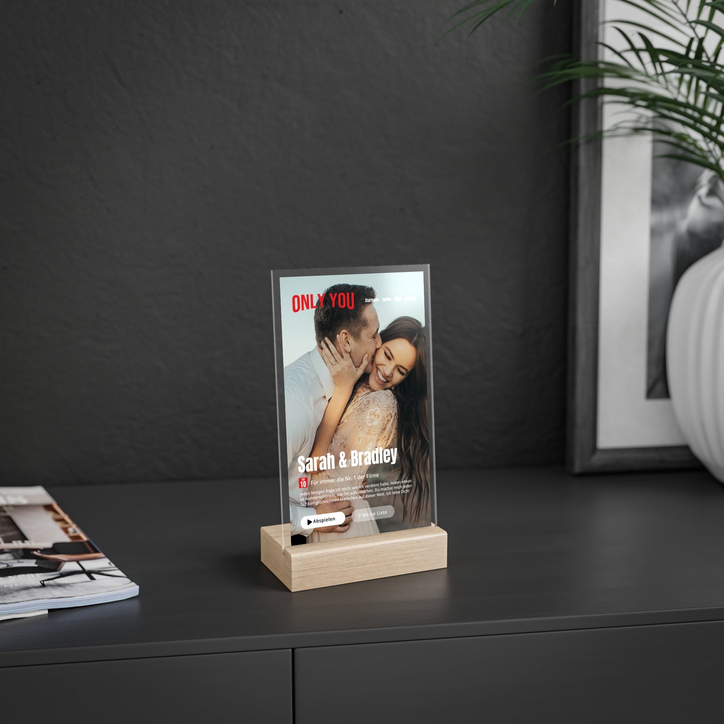 ACRYL-GLAS MOVIE STREAMING mit Deinem Bild & Slogan personalisiert