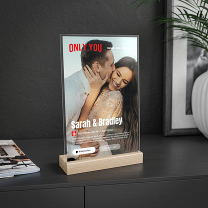 ACRYL-GLAS MOVIE STREAMING mit Deinem Bild & Slogan personalisiert