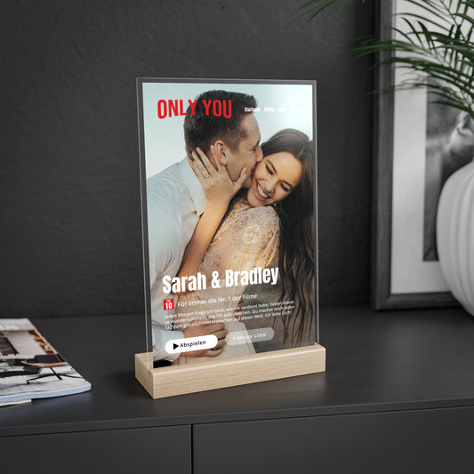 ACRYL-GLAS MOVIE STREAMING mit Deinem Bild & Slogan personalisiert