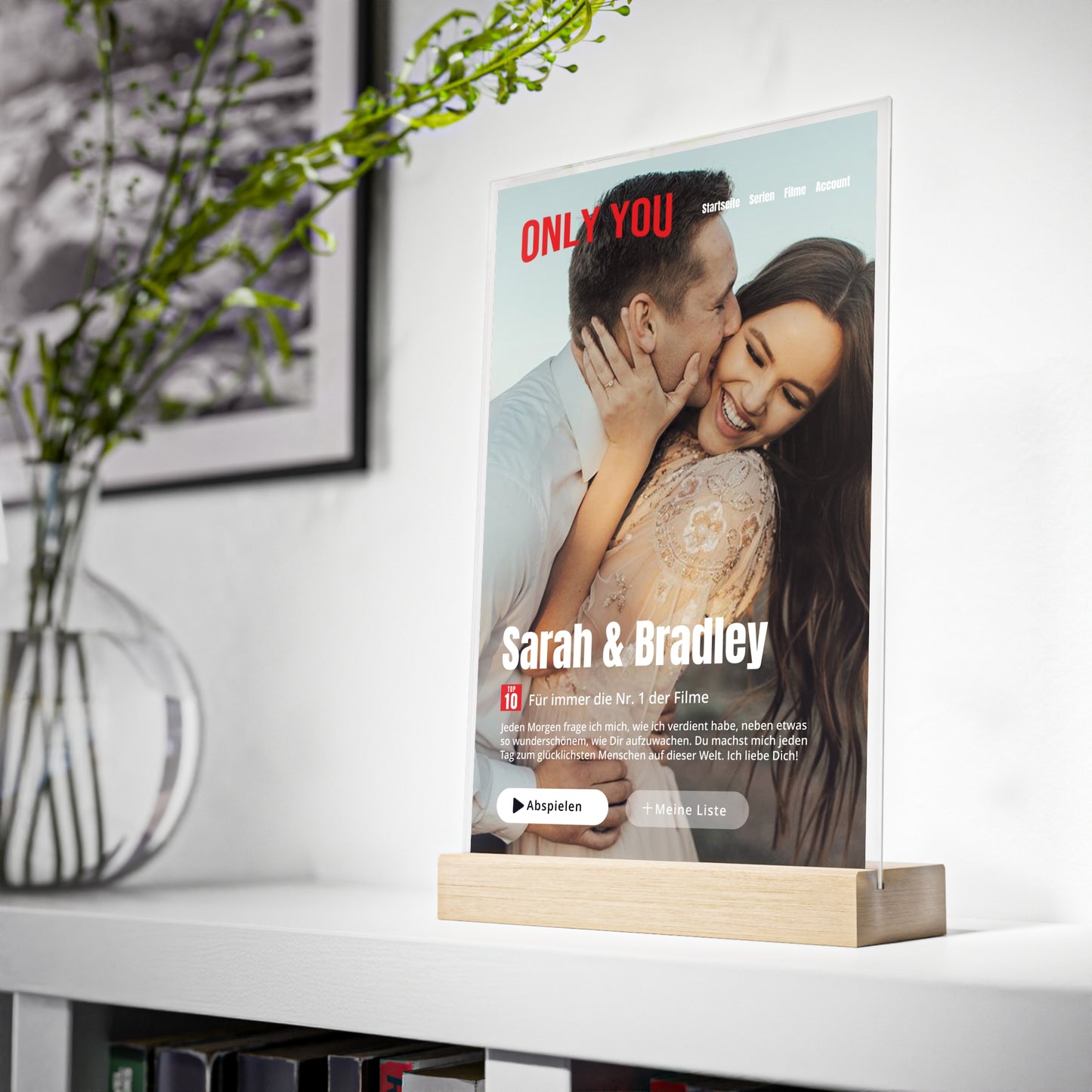 ACRYL-GLAS MOVIE STREAMING mit Deinem Bild & Slogan personalisiert