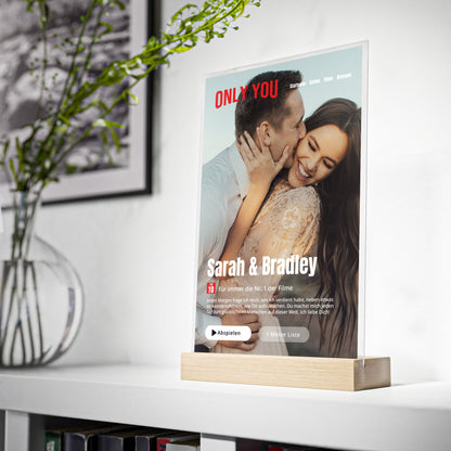 ACRYL-GLAS MOVIE STREAMING mit Deinem Bild & Slogan personalisiert