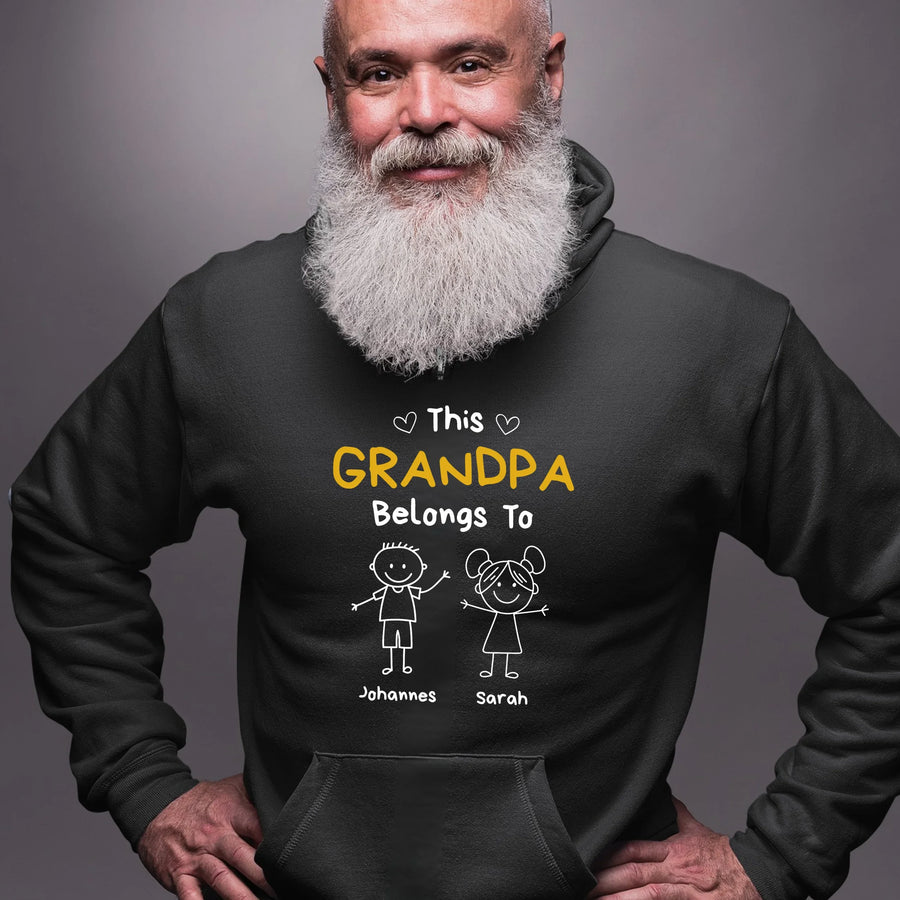PAPA Hoodie THIS DAD BELONGS TO personalisiert – Urban Warrior Store