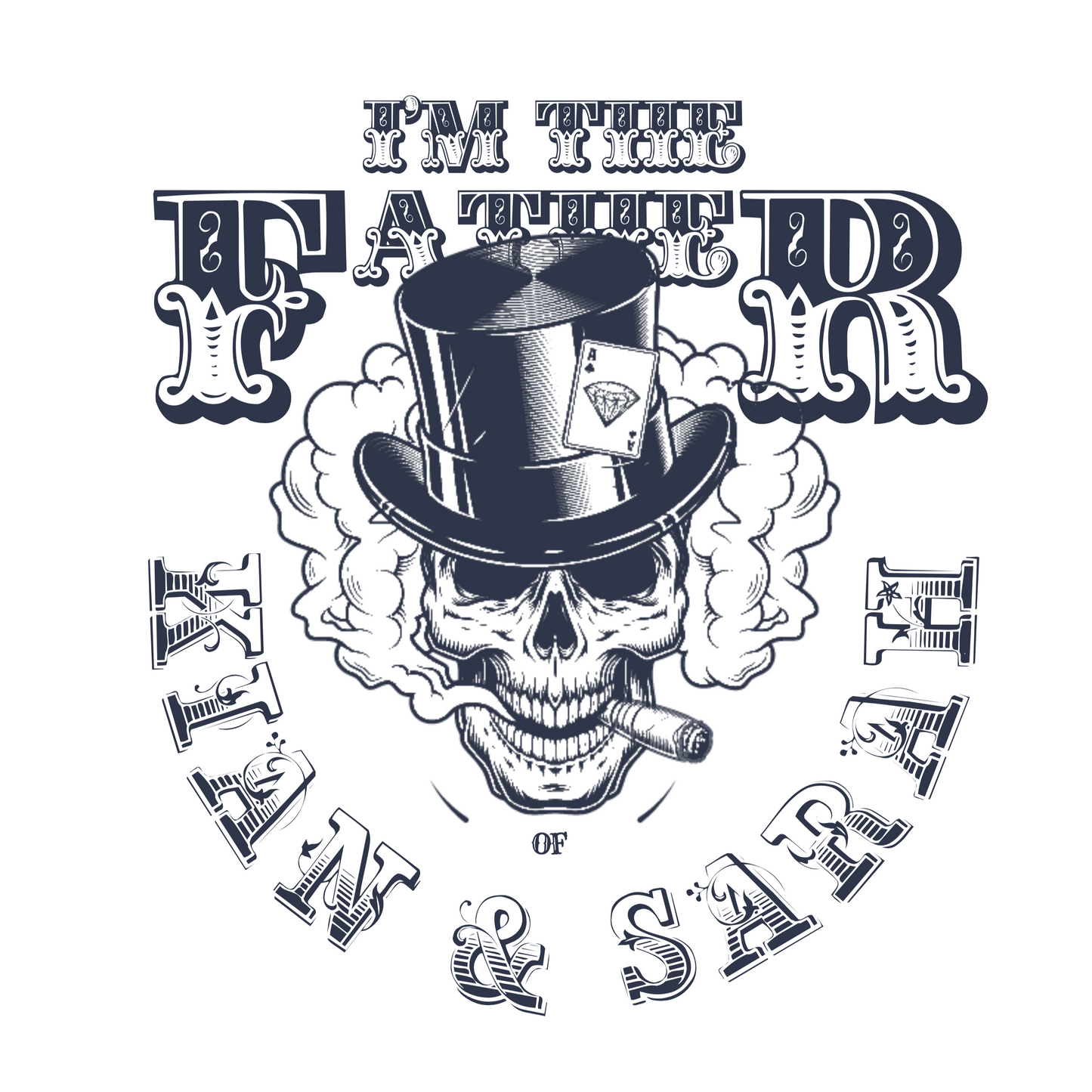 PAPA T-Shirt SKULL Rundhals personalisiert