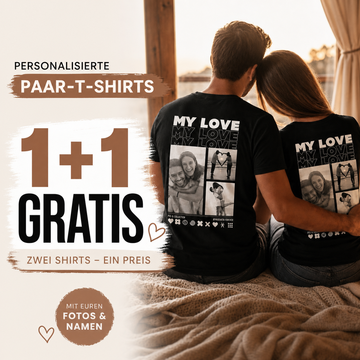 MY LOVE T-Shirt mit Euren Fotos personalisiert