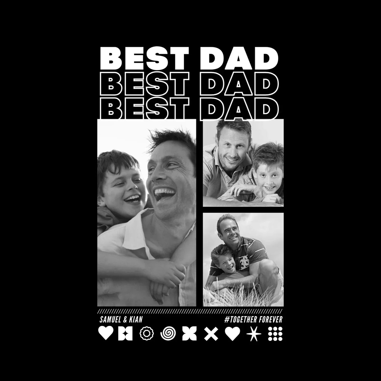 PAPA Hoodie BEST DAD mit Euren Fotos personalisiert