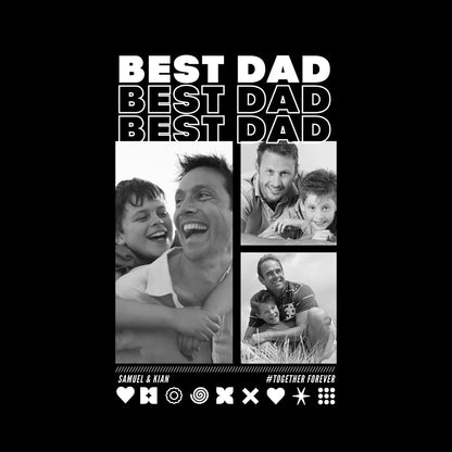 PAPA Hoodie BEST DAD mit Euren Fotos personalisiert